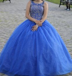Vestido para 15 size 0 , color royal blue
