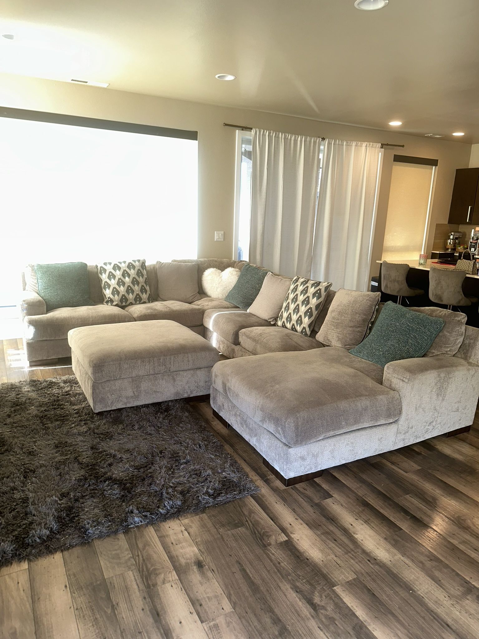 Large Gray Sectional Couch OBO