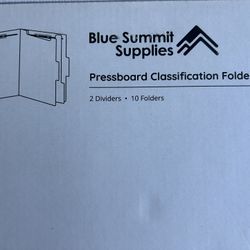 Blue Summit Supplies Classification Folders, Letter Size, 2-Divider, Tab Cut, Li