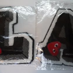 “L” + “A” Letters Chenille Embroidered Patch w/ Heart Patch – Sew/Iron On