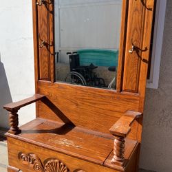 large entry way hutch with mirror 
