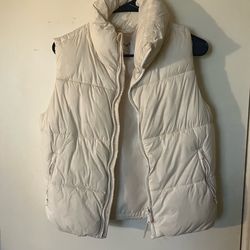 Cream white puffer vest