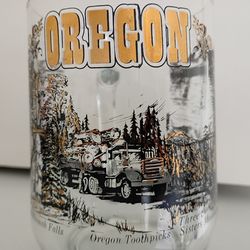 Vintage OREGON Beer and Coffee 16 oz Glass Pint Mug