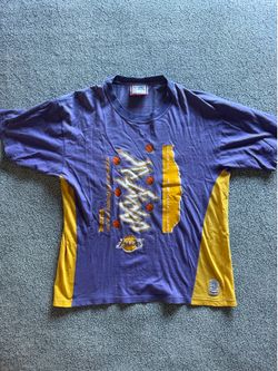 Vintage LOS ANGELES LAKERS T-Shirt NBA 90s Tribute Bryant L Purple