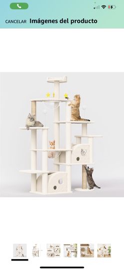 bol para gatos, cuevas para gatos con hamaca y poste rascador Cat Tree, Cat Caves with Hammock and Sisal Scratching Post, Cat House,