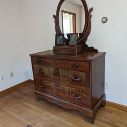 5 Piece Antique Hand carved Cherry wood Bedroom Set  - Price Reduced