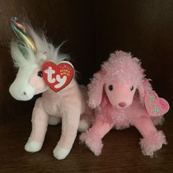 Ty Beanie Babies unicorn and poodle