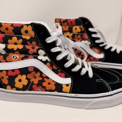 Vans Sk8 Hi Flower Black / Multi Colored Mens Size 13