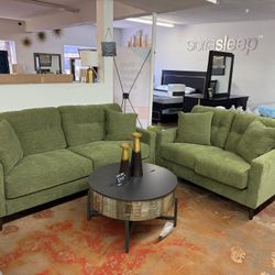 Ashley Sofa And Love Olive Green 
