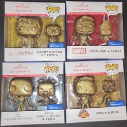 MIB 2022 Hallmark Pop Ornaments Chase (Gold) Set Of 4