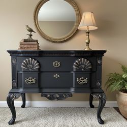 Refinished Kathy Ireland Royal Manor Dresser – Midnight & Antique Gold