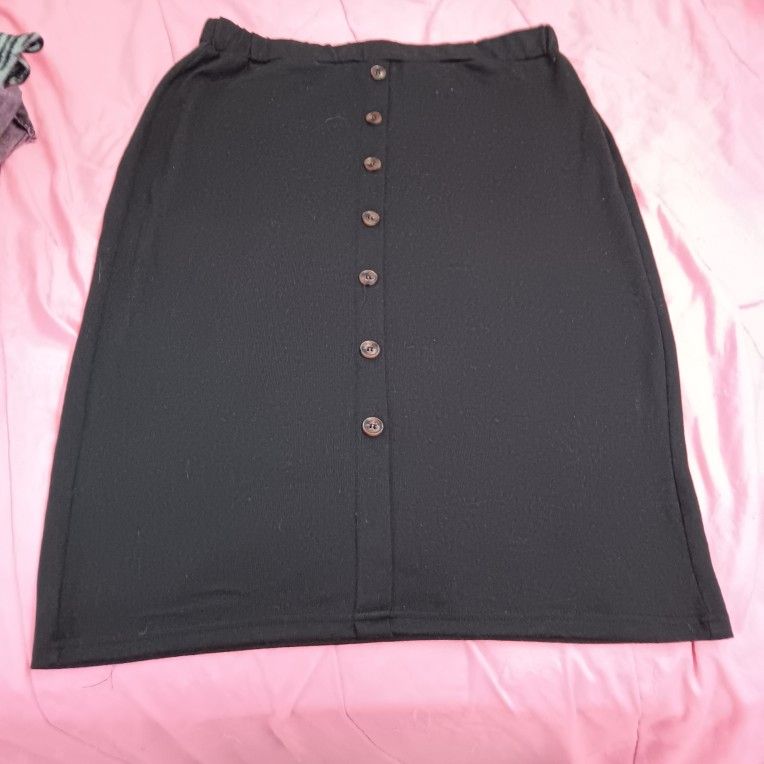 Black Long Pencil Skirt