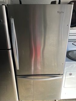 🌮 Whirlpool Bottom Freezer Refrigerator Stainless (FREE DELIVERY/ WARRANTY)