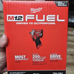 NEW Milwaukee M12 FUEL Brushless 1/2" Stubby Impact Wrench TOOL ONLY