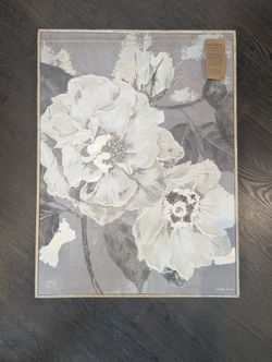 Kathryn White Art Piece Canvas Light Wood Framed Canvas 29" x 39"