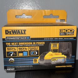 DEWALT XR POWERSTACK 5 Ah Battery and Charger