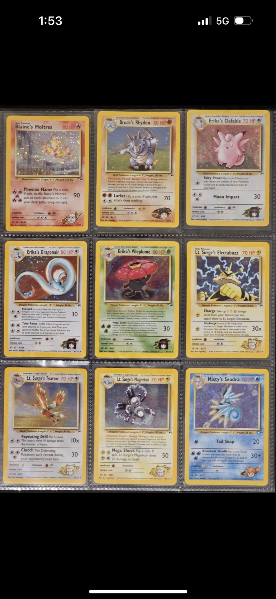 Pokemon Gym Heroes 100% Complete Master Set 132/132 NM-LP