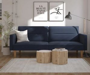 MAINSTAYS CHANNEL TUFTED FUTON, NAVY LINEN