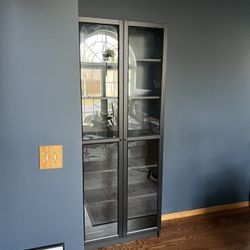 IKEA Billy bookcase Black With Glass Doors 