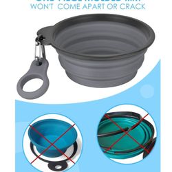 Collapsible Dog Bowl With Bottle Carrier And Upgraded Clip