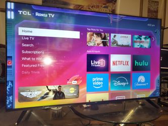 55" TCL roku smart tv 4k basically new less than 3 months old.  Great quality pic no scratch  come with original remote.  I can delivery with some fee