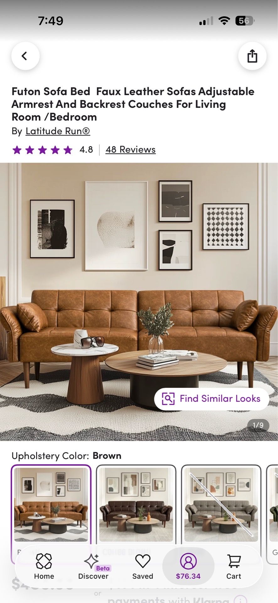 🔥 Like New Modern Leather Futon Sofa Bed – Pickup Today in Redondo Beach