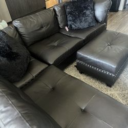 L Shaped Couch ( BLACK )
