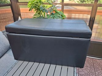 Ottoman Brown Leather