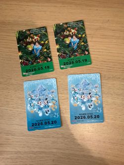 Tokyo Disney Resort Line Train Ticket Set of 4 Mickey Minnie Peter Pan Japan