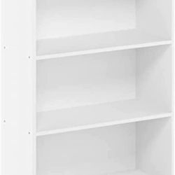 Furinno Pasir 3-Tier Open Shelf Bookcase, Plain White

