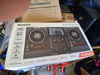 DJ mixing board and light