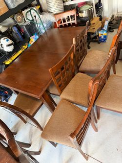 Wood Dining Table with 8 Chairs