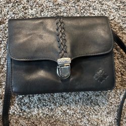 Patricia Nash Black Leather Crossbody Bag