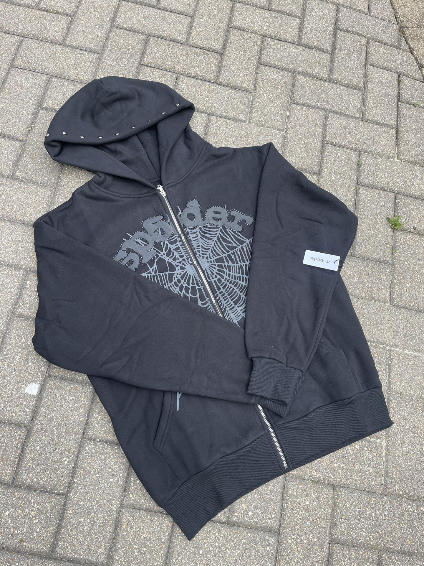 Black Spider Zip Up Hoodie