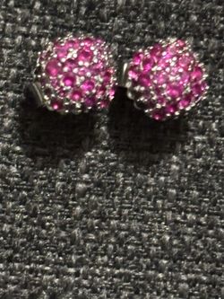 designer earrings pink stone