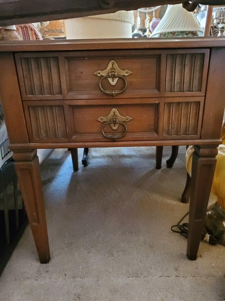 Side Table/ 1 Drawer/ Solid Wood/ Vintage