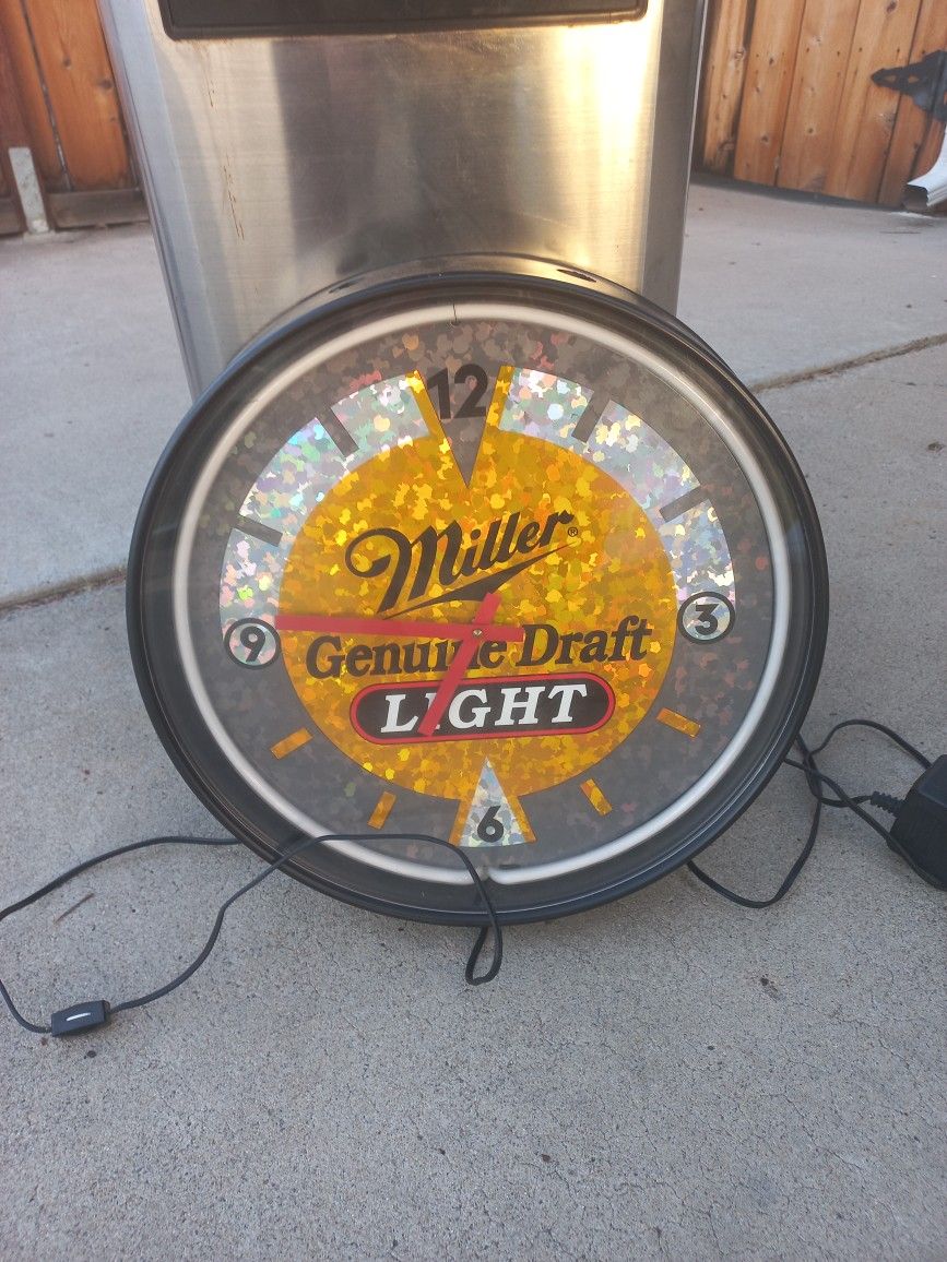 Antique Beer Signs And Clock