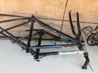 All bike frames.  Like 15 frames I think.   All in pics. For 125 cash.  . 5 rims total etc.   come get all.