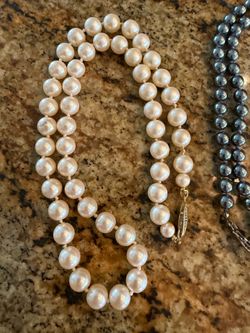 Vintage Mid-Century Faux Pearl Necklace Lot of 2