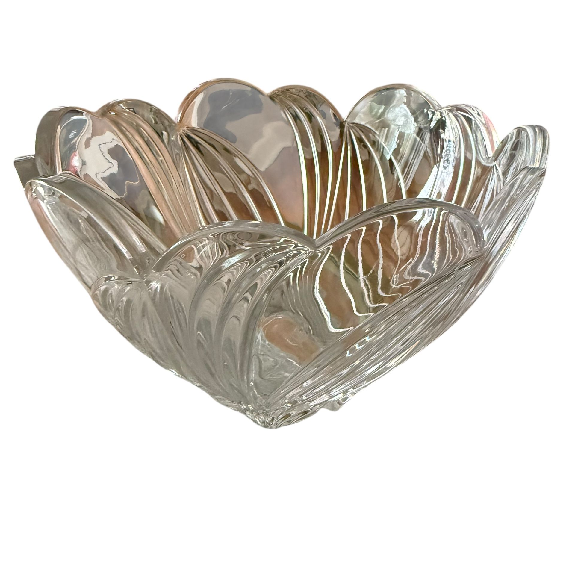 Lenox Arctic Bloom 10" Bleikristal Germany Lead Crystal Serving Bowl Signed EUC