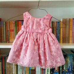 Pink Girls Flower Dress, Size 12 Months
