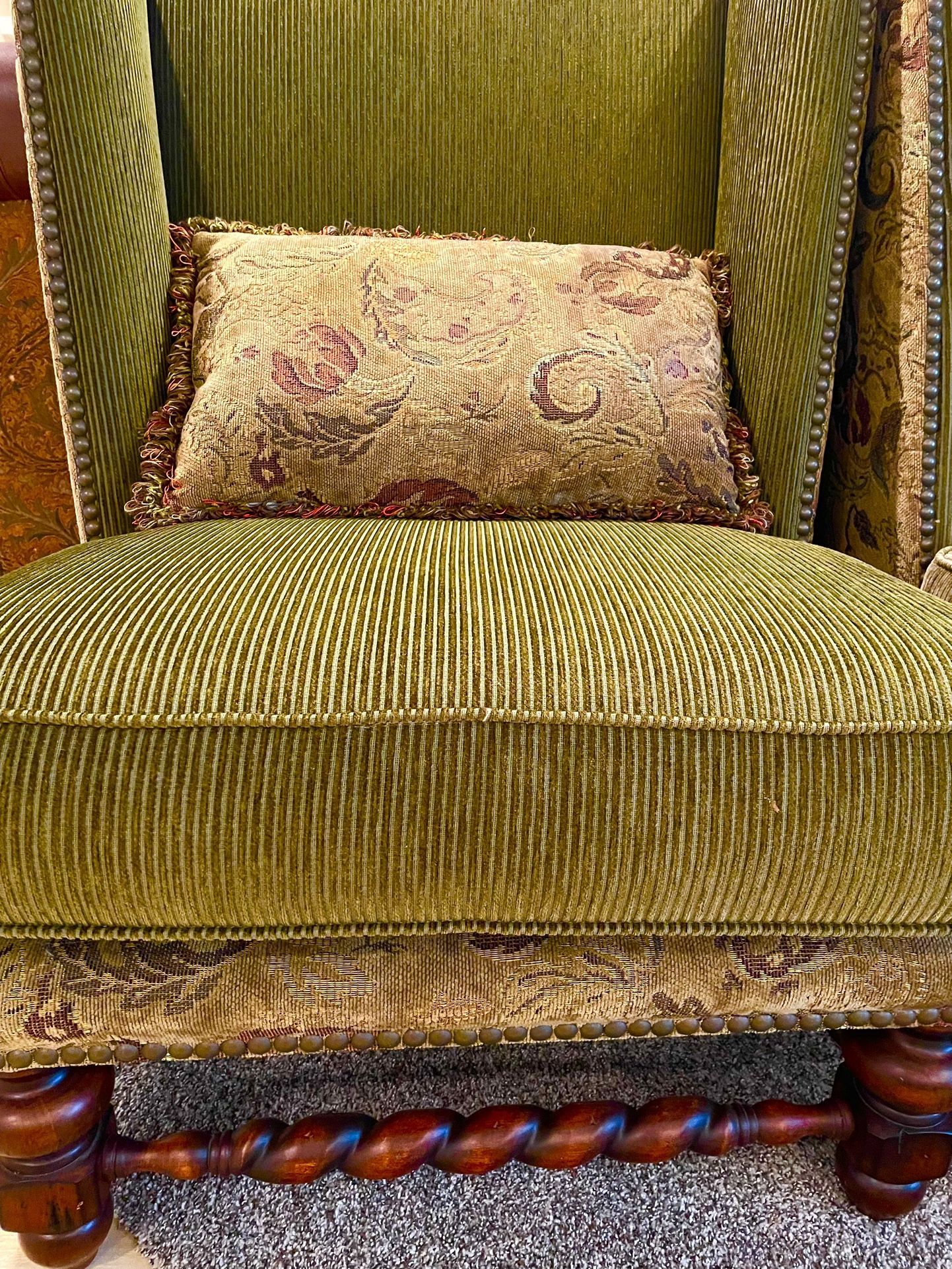 Vintage Upholstered High Back Chair