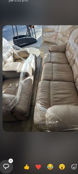 Leather sofa set