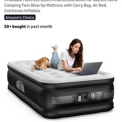 Airefina Twin Air Mattress 18in Comfort w/ Built-in Pump