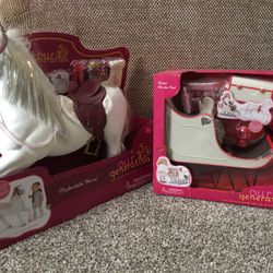 American girl Doll/OG Doll Sled And Clydesdale Horse