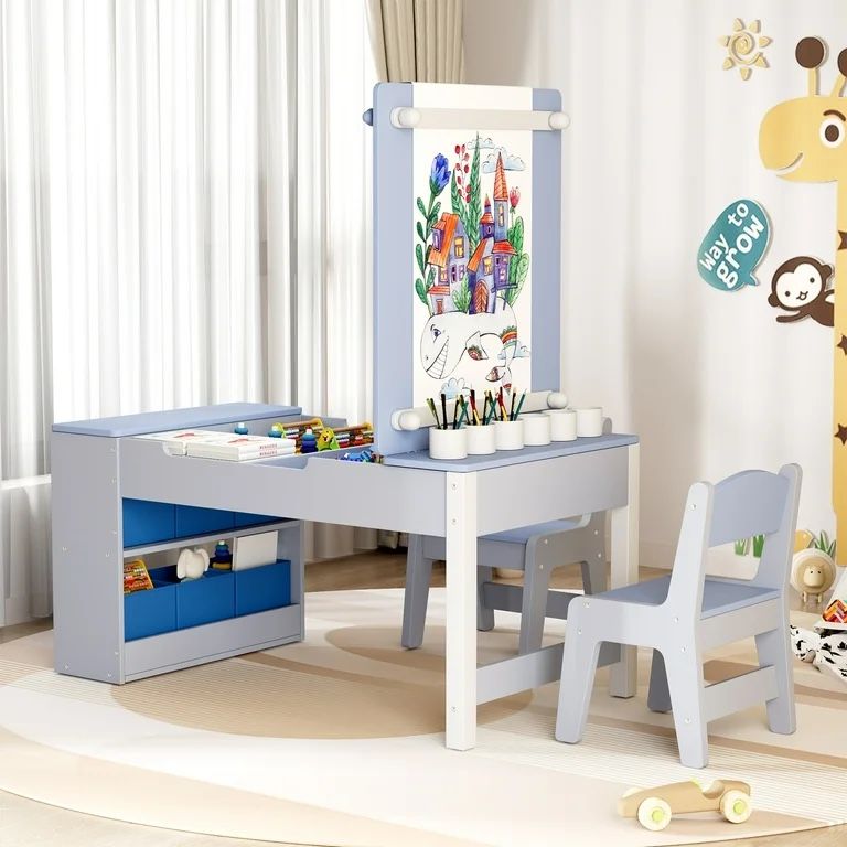 Kids Painting Table With 2 Chairs 