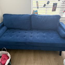 Royal Blue Velvet Couch