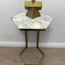 Marble & Gold End Table