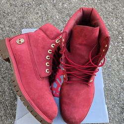 Timberland Limited Edition Red Gold Boots Size 10 5 (Pick Up)