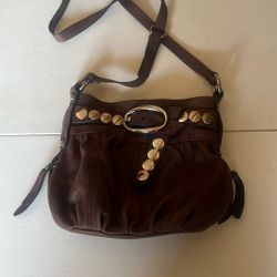 Stunning B Majowsky Brown Studded Hobo Bag
